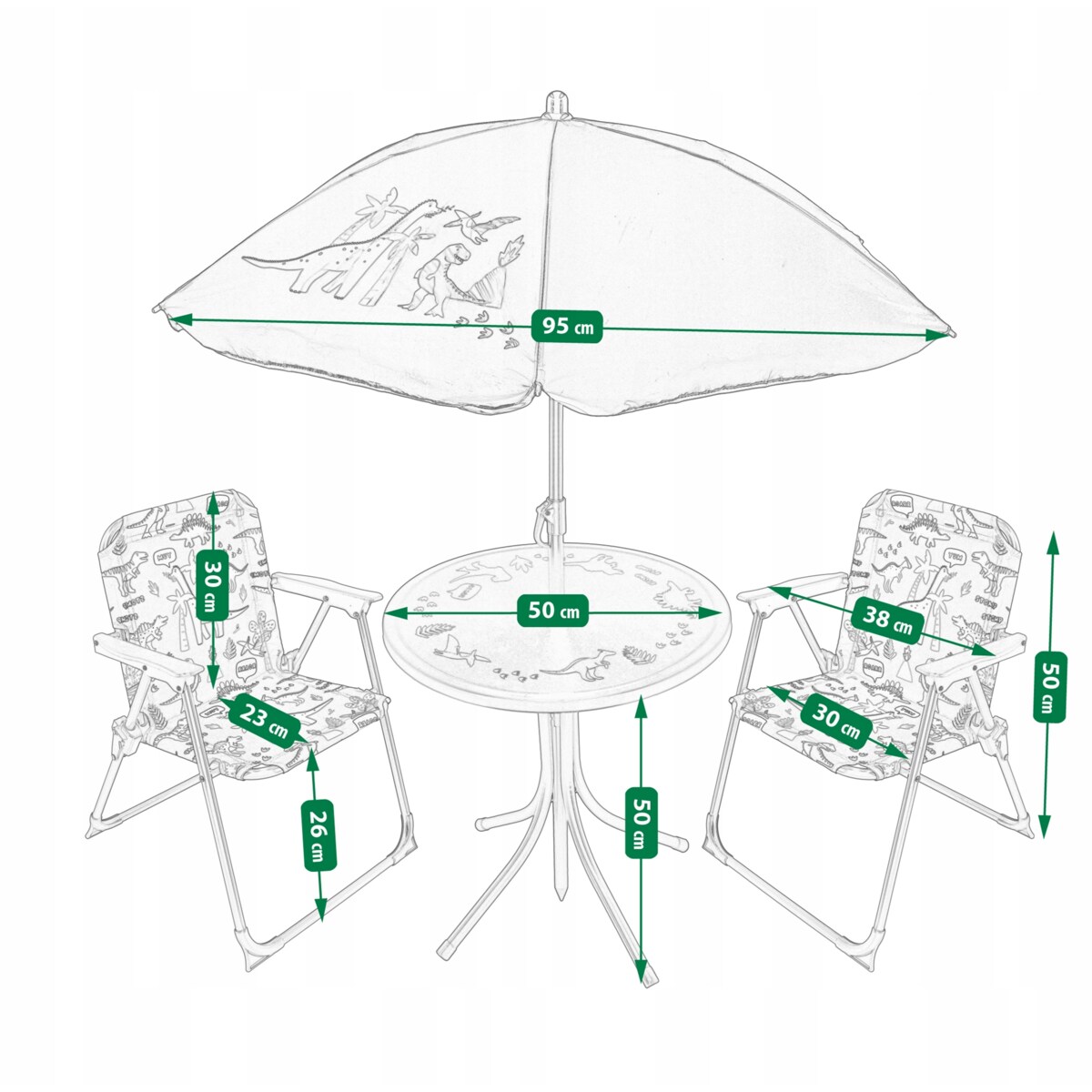 Zestaw Mebli Ogrodowych Dla Dzieci Piknikowy Parasol Stolik Krzesła