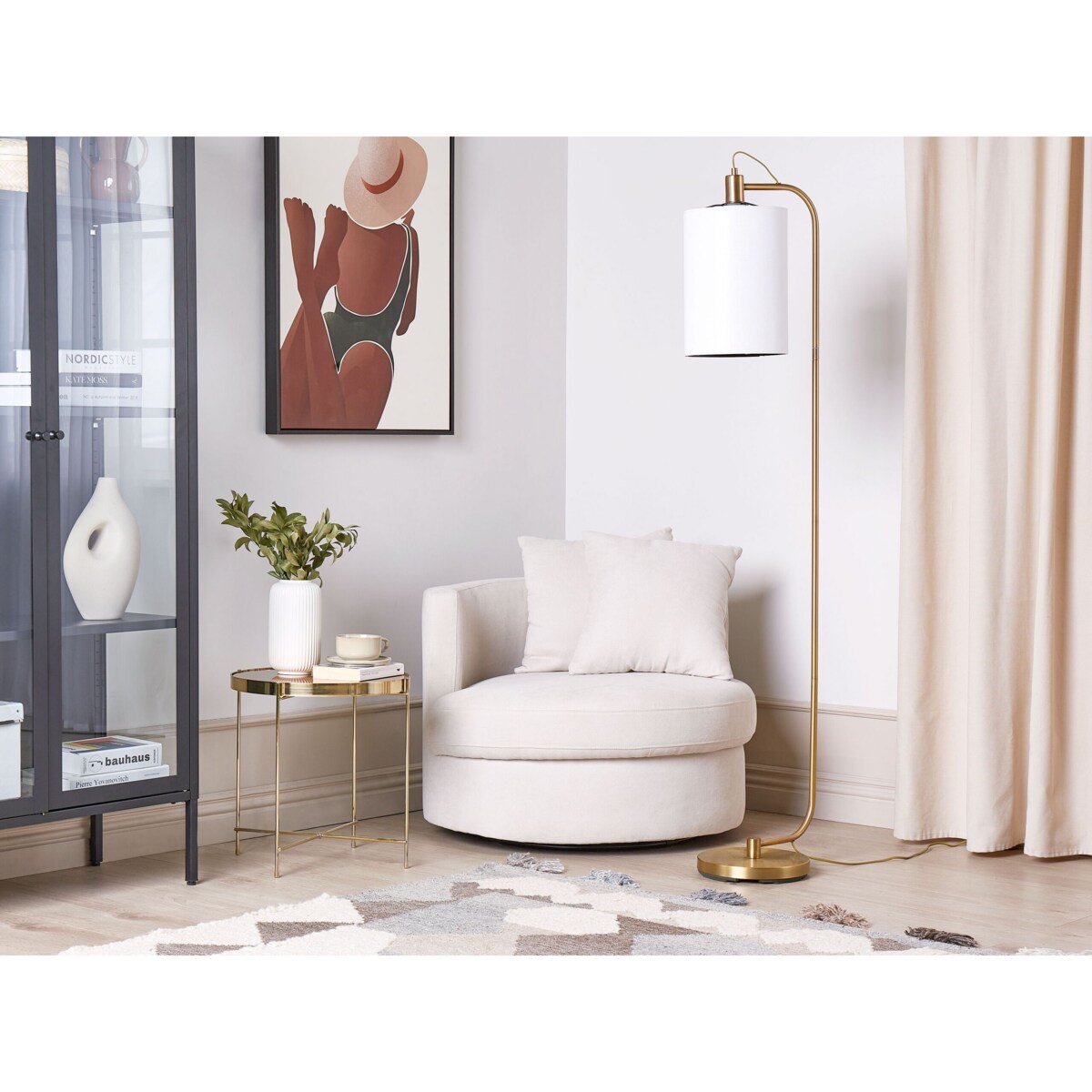 Lampa podłogowa metalowa miedziana LIBERIA