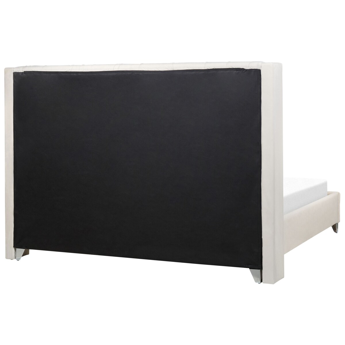 Łóżko welurowe 180 x 200 cm złamana biel LUBBON