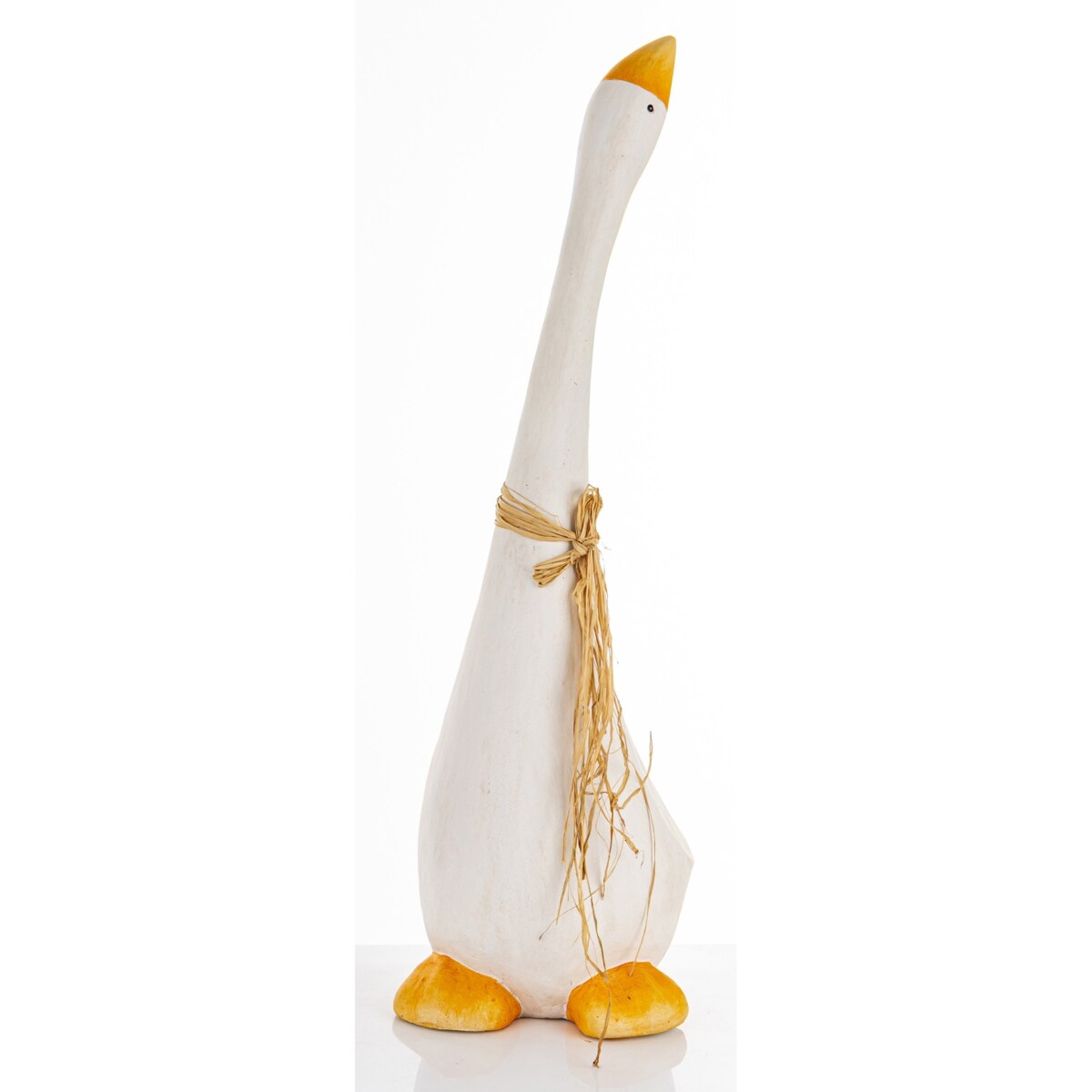 Dekoracja - biała gąska 68x27x21 cm ANSERO średnia