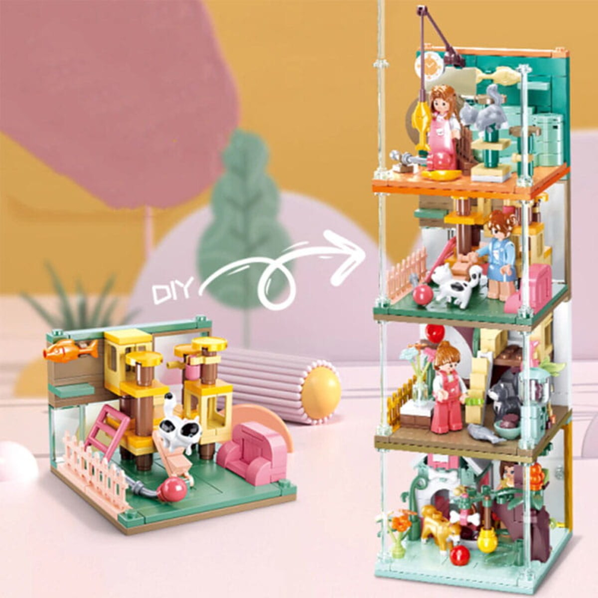 PIESEK Bella - mini pokoik klocki - Sluban - 100 elementów