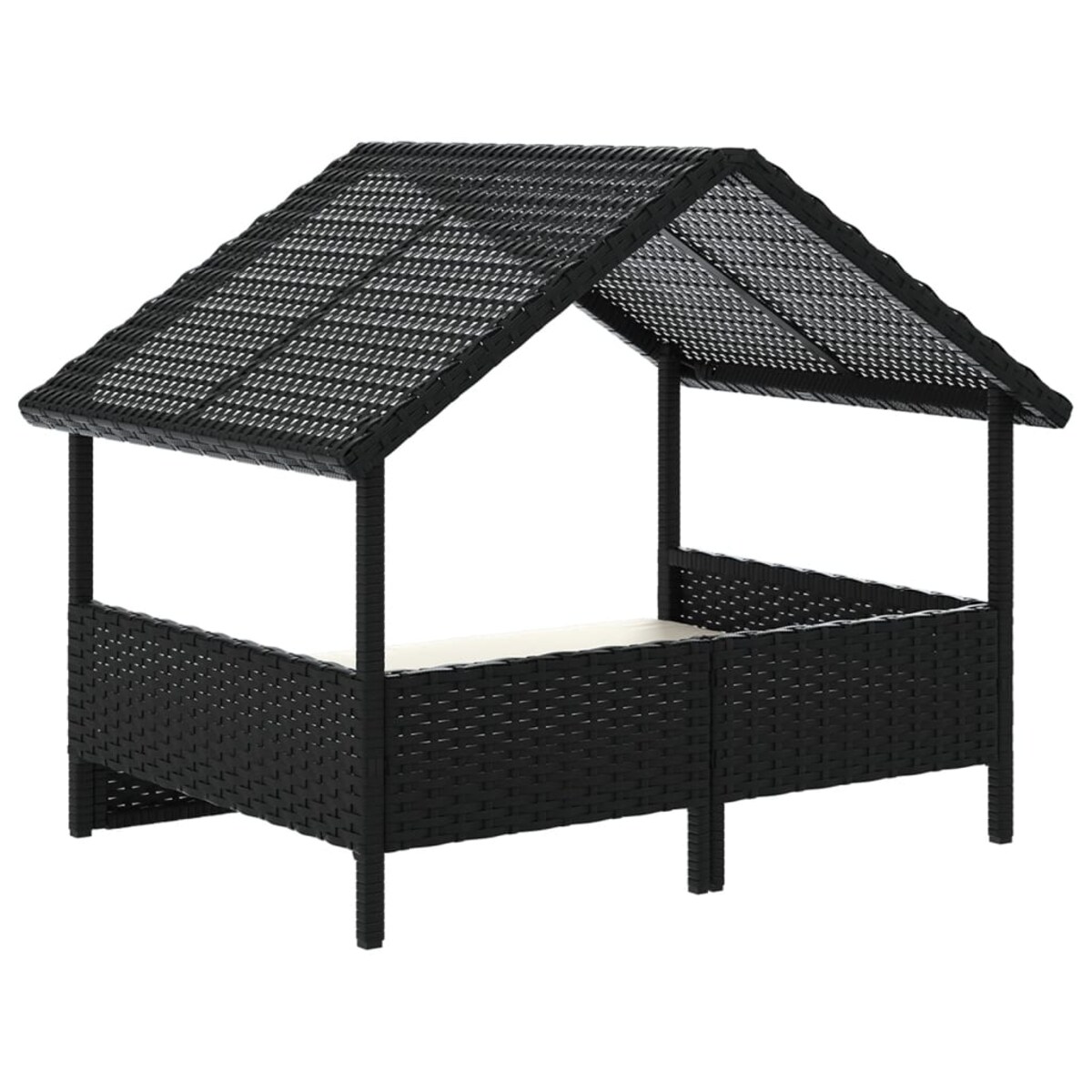 vidaXL Legowisko dla psa, z poduszką, rattan PE