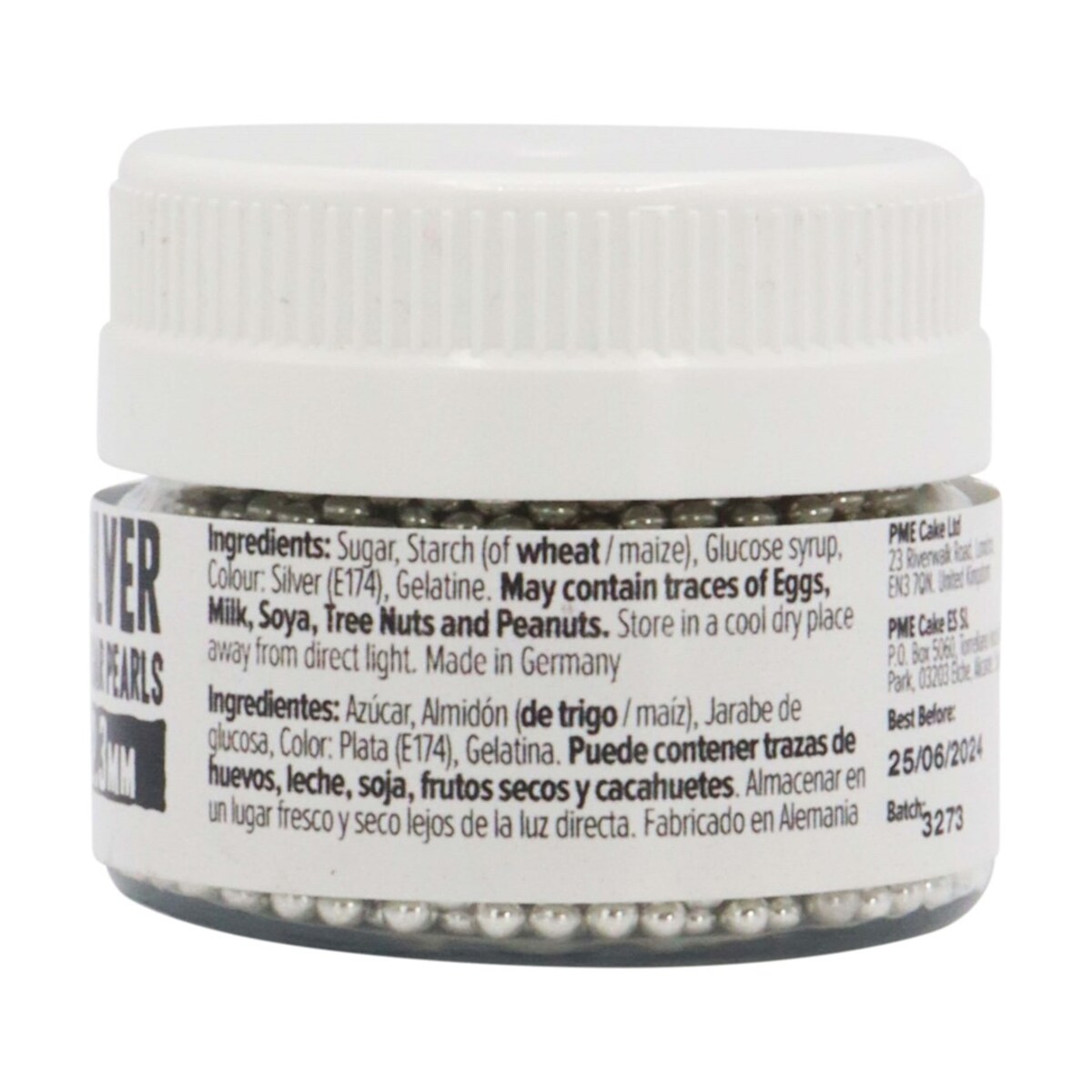 PME Cukrowe perełki dekoracyjne 100 g 2.3 mm, srebrny