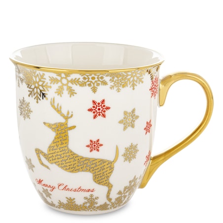 Kubek z motywem złotego jelenia