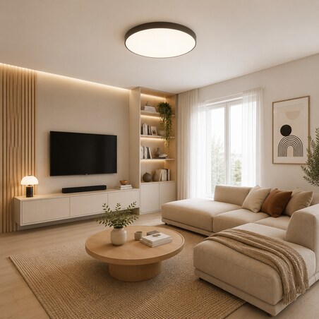 Lampa Sufitowa Łazienkowa Tk Lighting Velis Brązowy Plafon Led 60W Ip54 Zmienna Barwa, Ściemniany