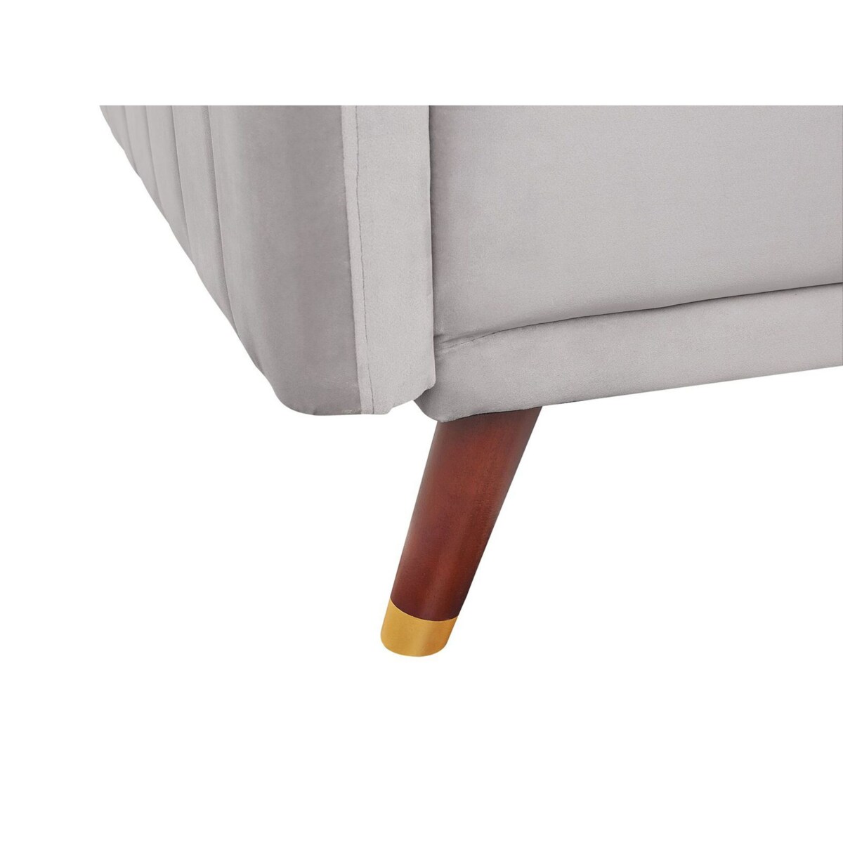 Sofa rozkładana welurowa jasnoszara SENJA