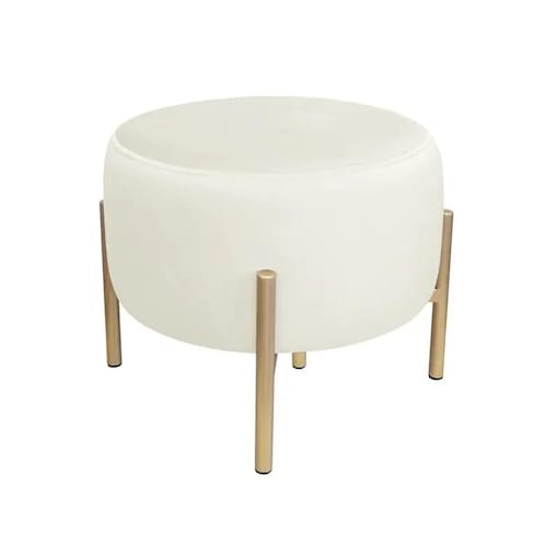 Pufa WILFRED MG VELVET ecru/złota