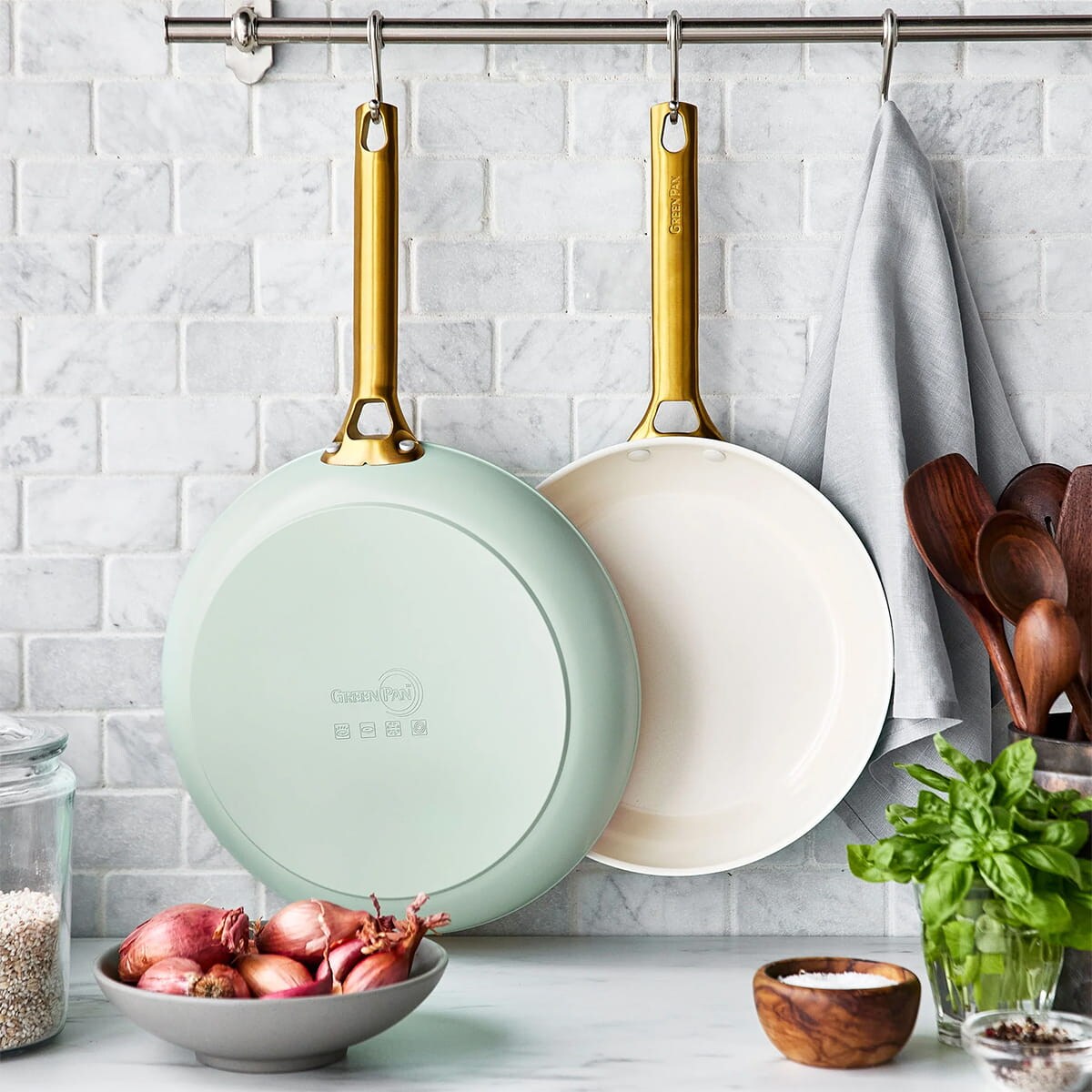 Patelnie ceramiczne PADOVA 20 i 28 cm Mint Blue / GreenPan