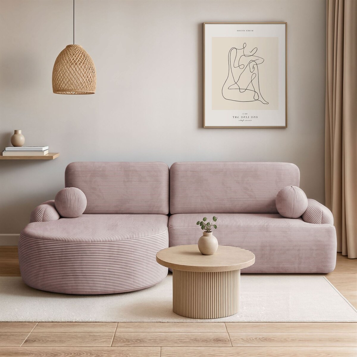 Zaokrąglony narożnik CLEO II z funkcją spania, wersja lewa, Poso 145