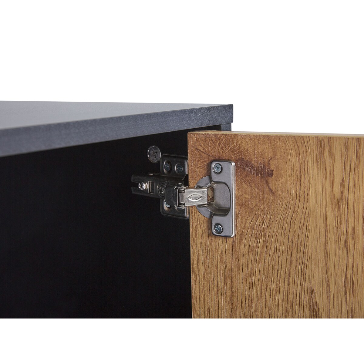 Szafka RTV czarna z jasnym drewnem SALINA