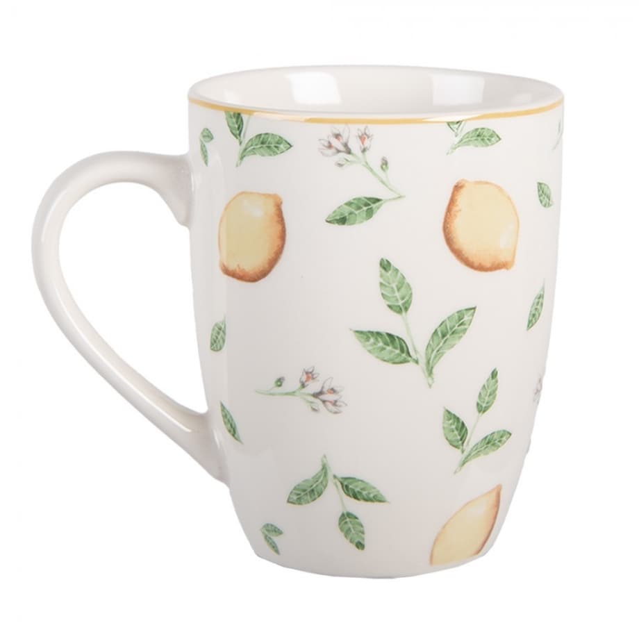 Komplet 6 kubków ceramicznych Lemons 350 ml