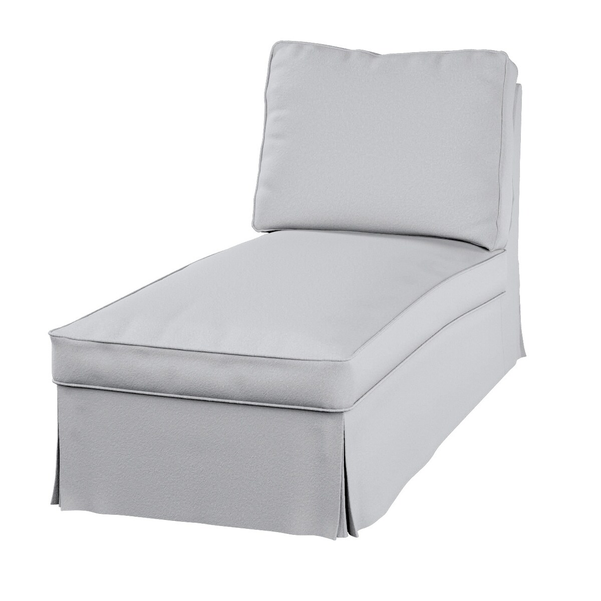 Pokrowiec na szezlong/ leżankę Ektorp wolnostojący prosty tył, biała bukla, 63 x 166 x 73 cm, Boucle Teddy