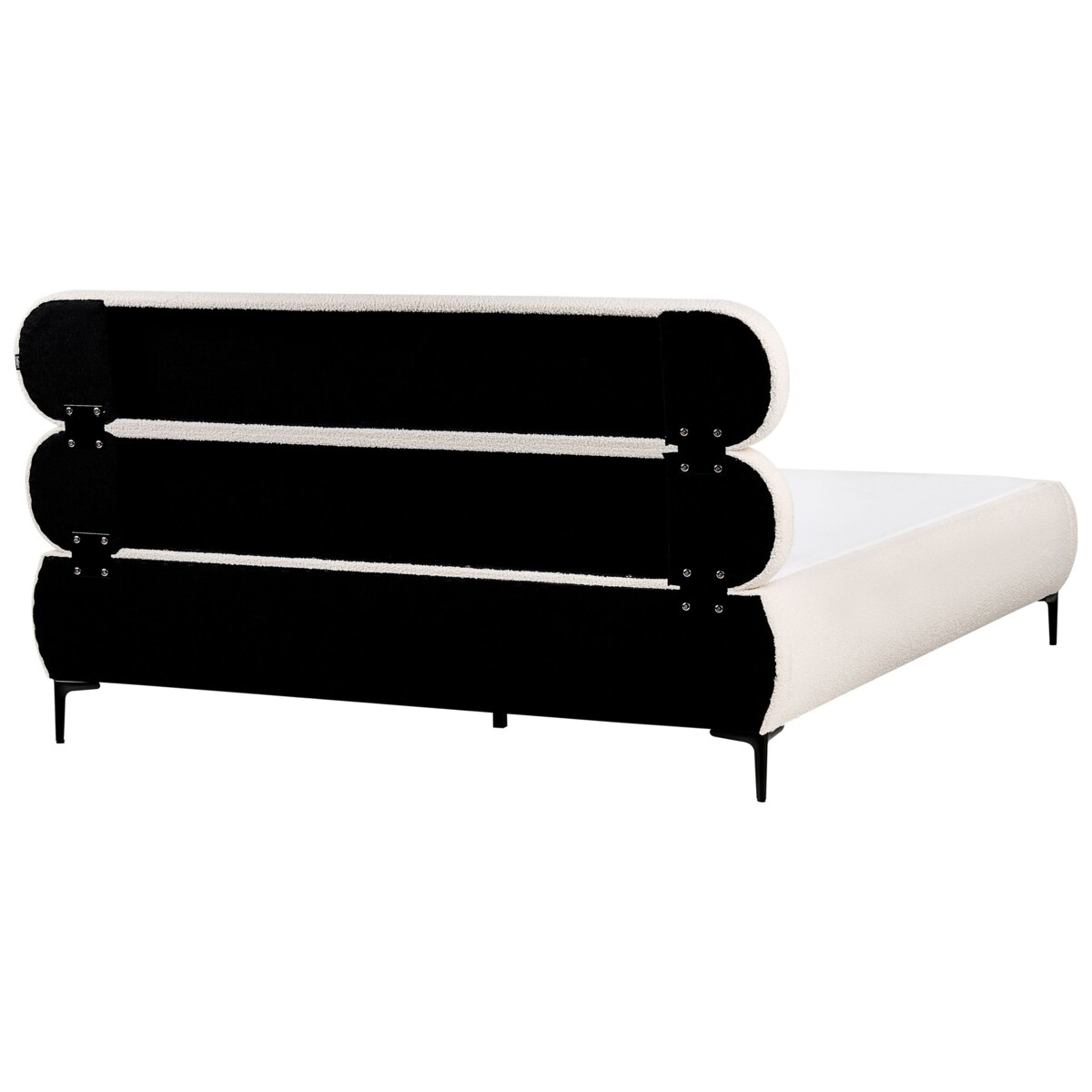 Łóżko Boucle LESSAY 180 x 200 cm Złamana biel