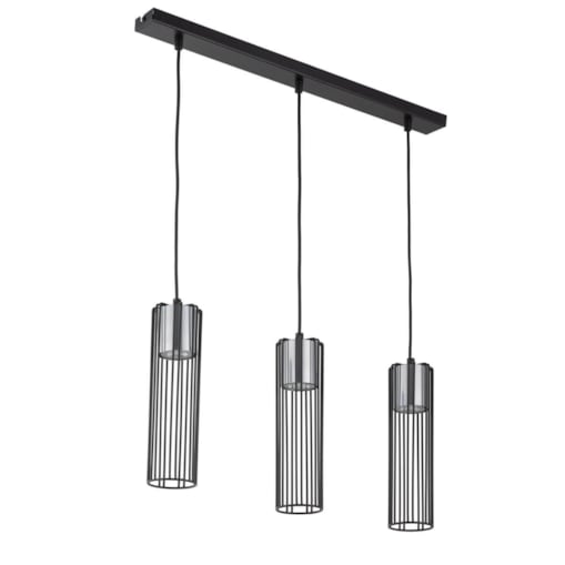 Kuchenna lampa wisząca Fobia druciana czarna srebrna