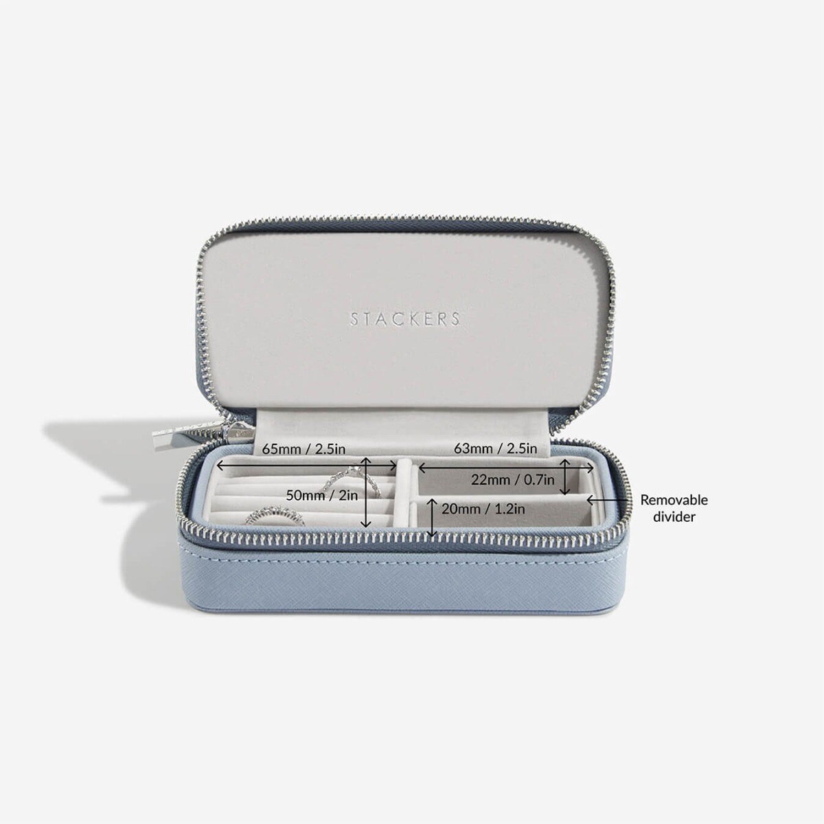 Pudełko podróżne na biżuterię Travel Medium Stackers dusky blue