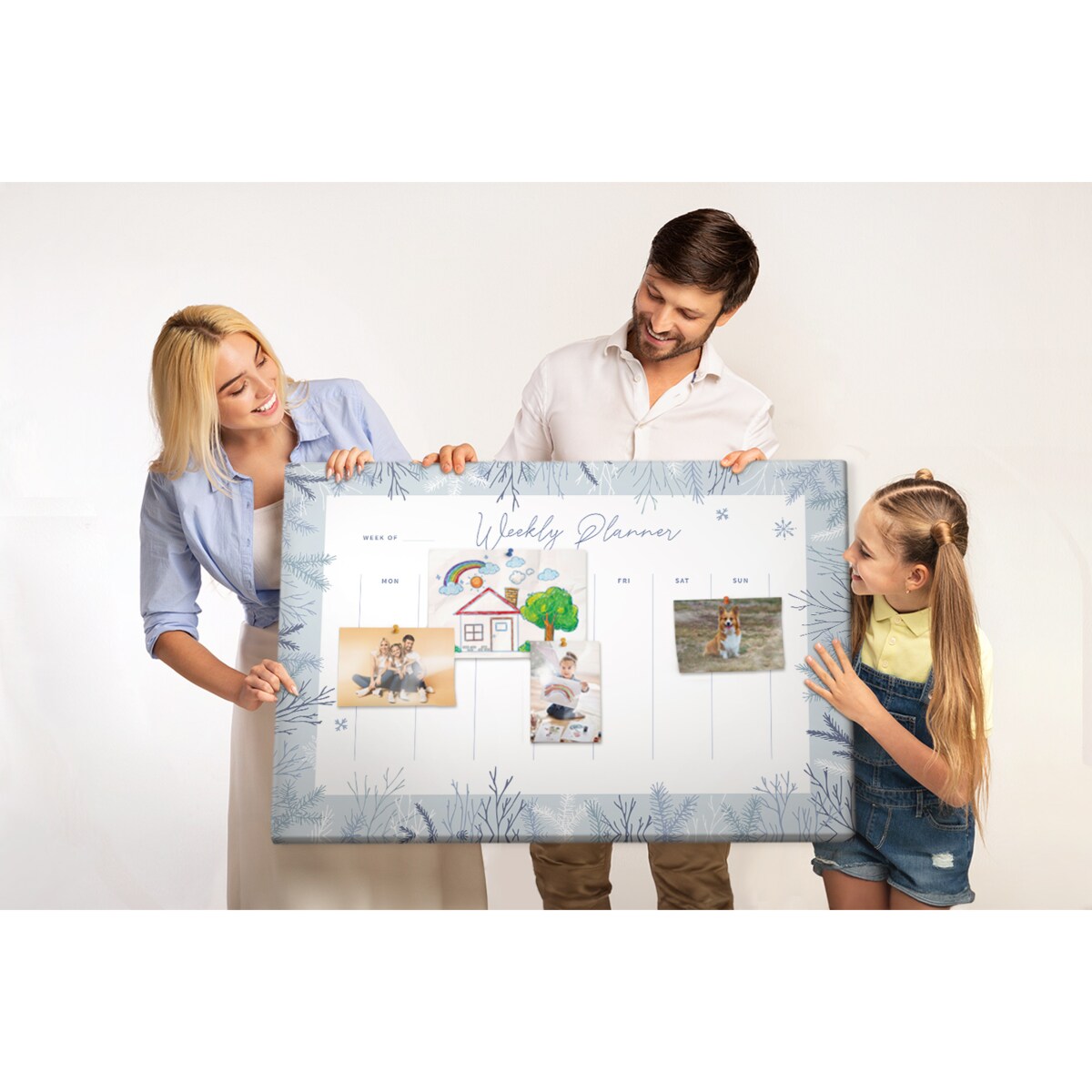 Tablica korkowa Planer tygodniowy 120x80cm - drewniane pinezki