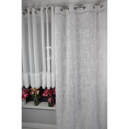zasłona "lumiere 3d" z szyfonu biała | 140x250 przelotki