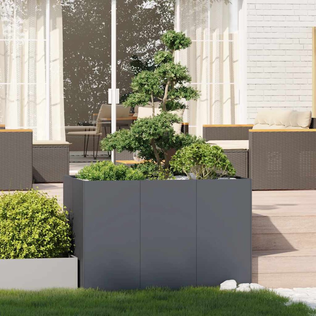 vidaXL Doniczka Antracyt 120x80x80 cm Stal