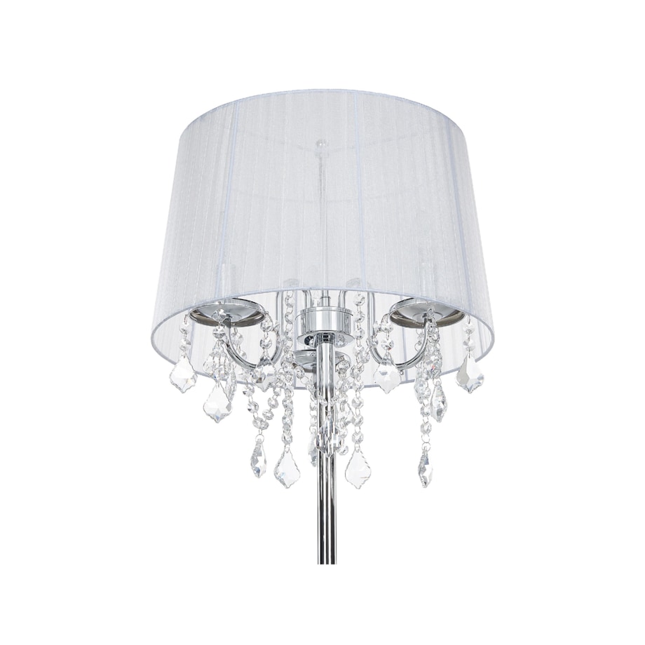 Lampa podłogowa metalowa biała EVANS