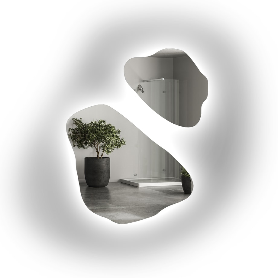 Zestaw luster o nieregularnym kształcie z podświetleniem - MORION LED