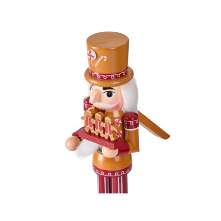 Zestaw 2 figurek dekoracyjnych GRANSJON Dziadek do orzechów 35 cm Pomarańczowy