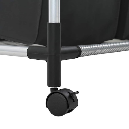 vidaXL Sortownik na pranie z 4 pojemnikami, czarno-szary