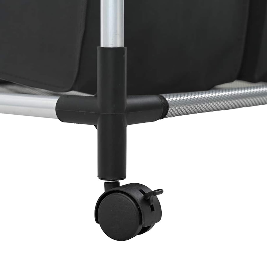 vidaXL Sortownik na pranie z 4 pojemnikami, czarno-szary