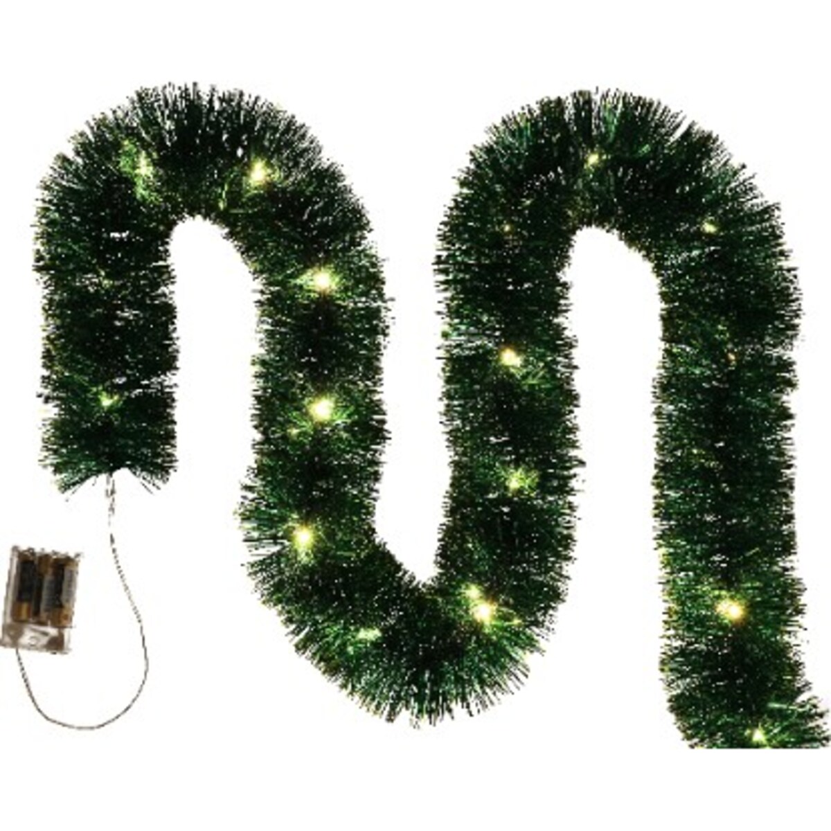 Łańcuch Led Choinkowy Zielony Na Baterie Świąteczny Na Choinkę 6 Metrów