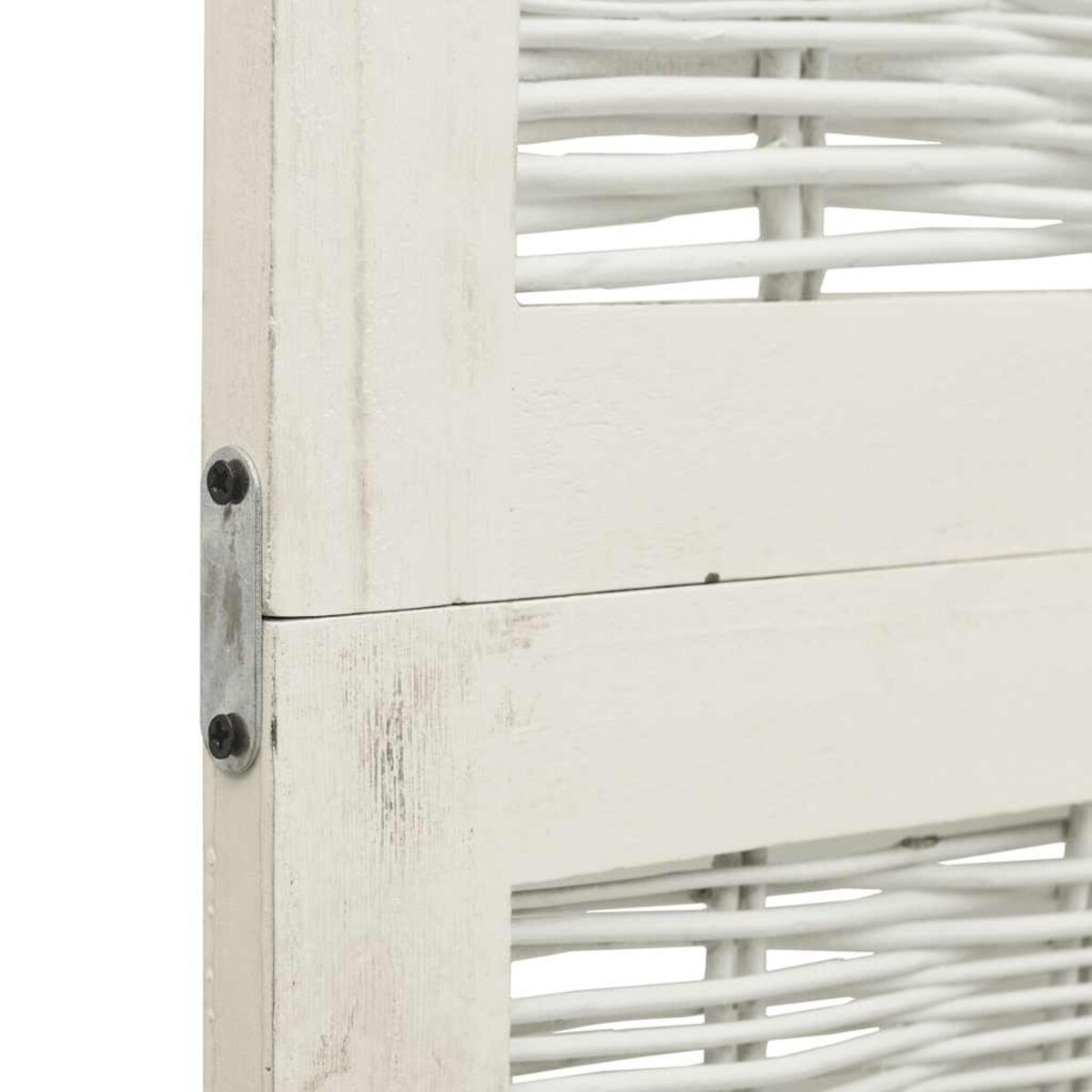 vidaXL Parawan pokojowy, 3-panelowy, biały, lite drewno paulowni