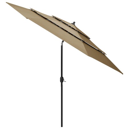 vidaXL 3-poziomowy parasol na aluminiowym słupku, kolor taupe, 3 m