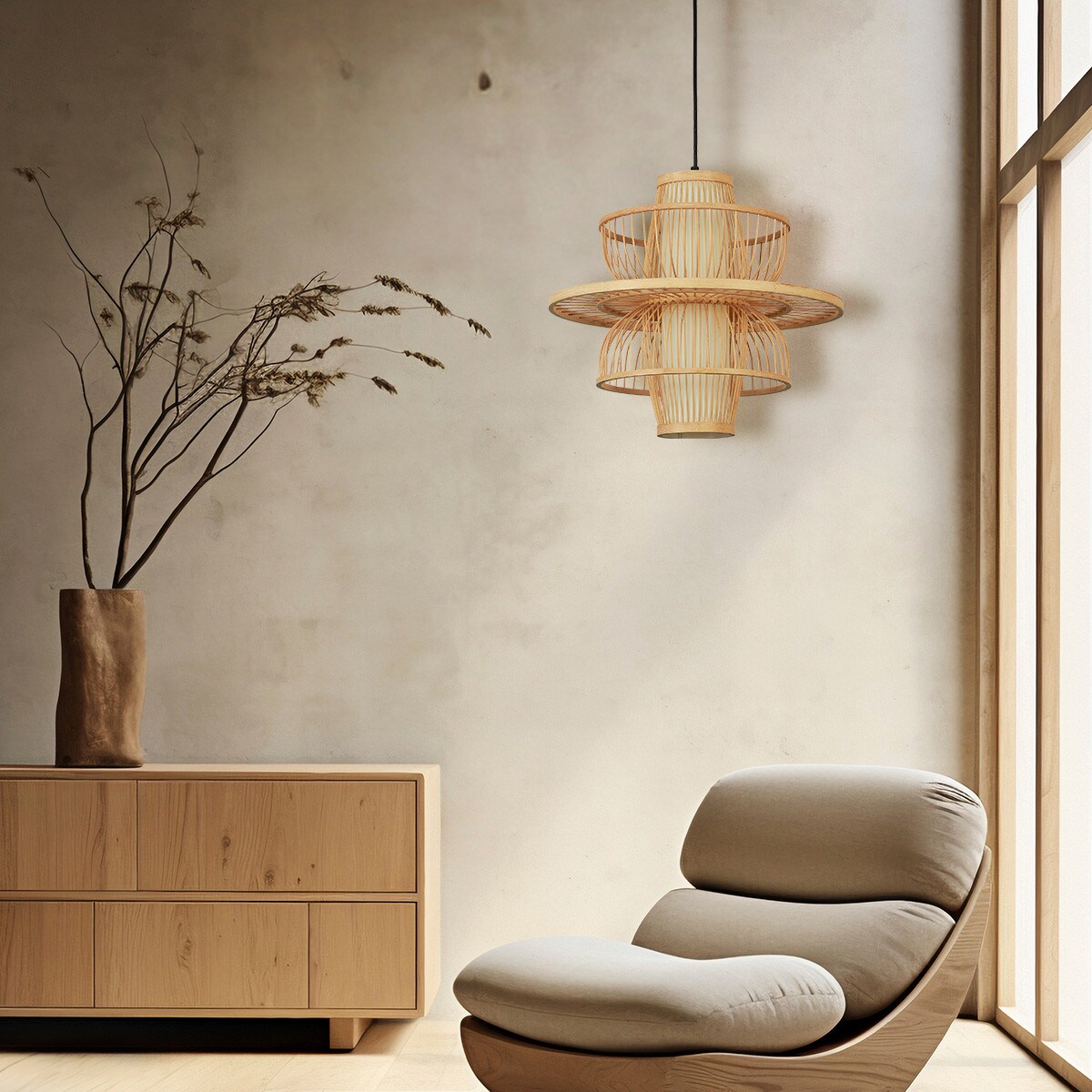 Lampa wisząca Light Prestige Astra drewno 1 x E27 1 szt.