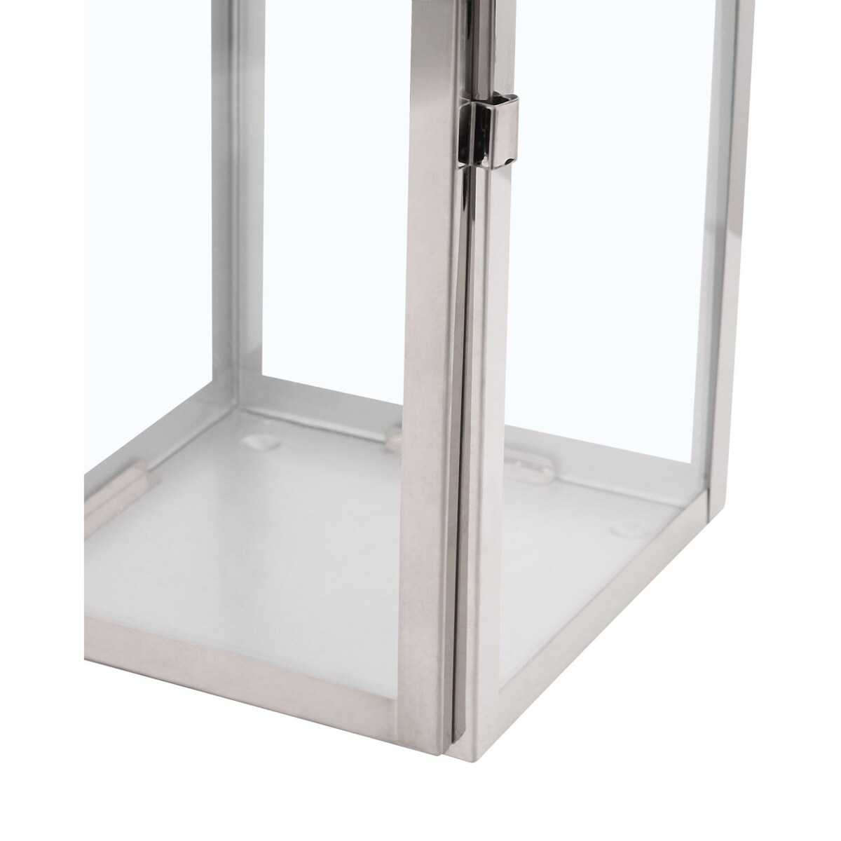 Lampion stalowy 34 cm srebrny CYPRUS