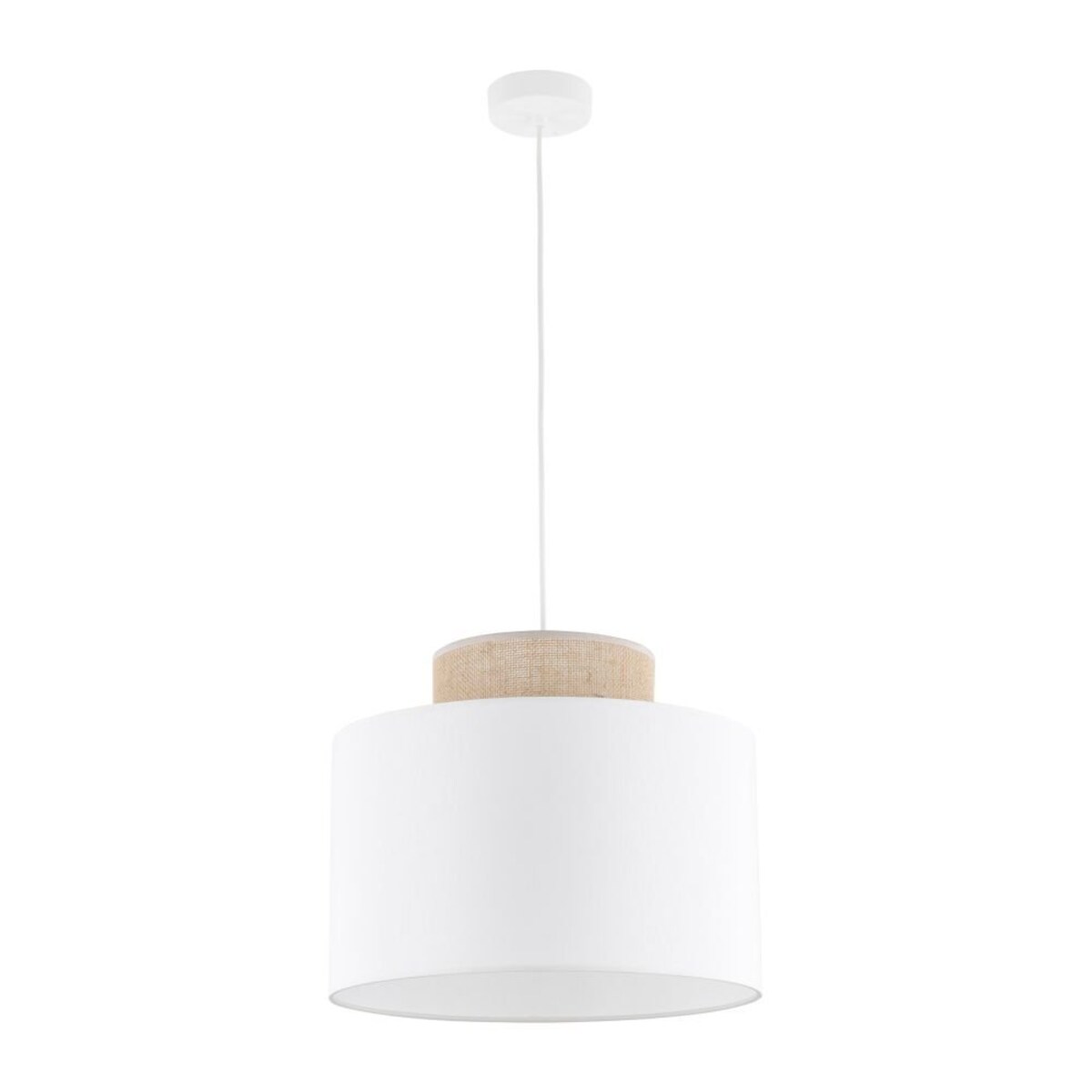 Lampa wisząca TK Lighting DUO White Juta 1856 biała z jutą E27 regulowana wysokość 170 cm nowoczesna do salonu i jadalni