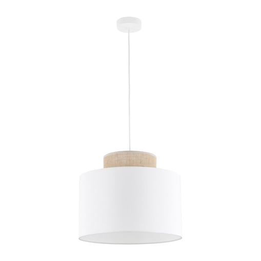 Lampa wisząca TK Lighting DUO White Juta 1856 biała z jutą E27 regulowana wysokość 170 cm nowoczesna do salonu i jadalni