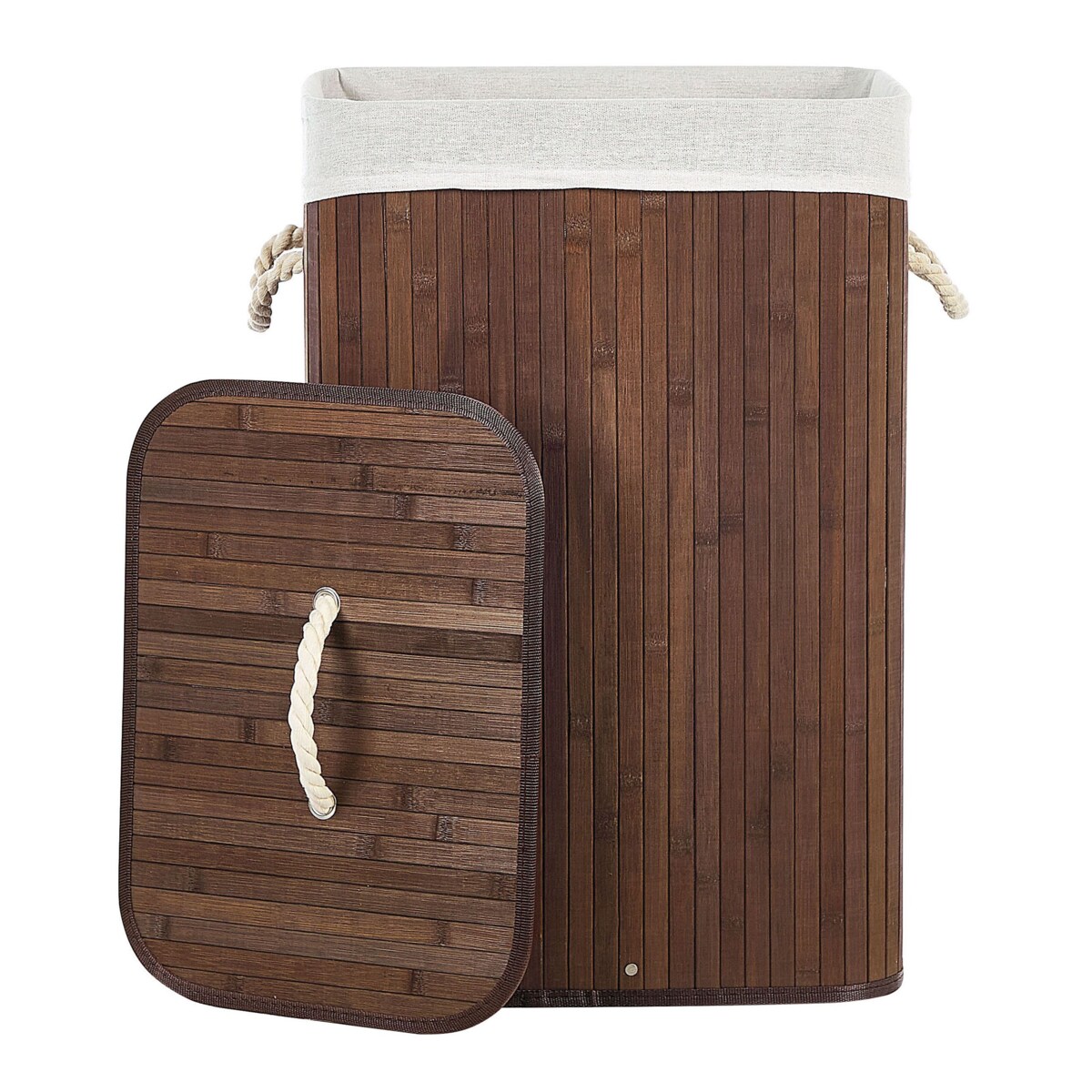 Kosz bambusowy z pokrywą ciemne drewno KOMARI