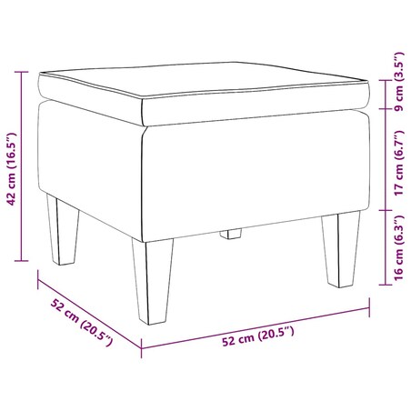 vidaXL Podnóżek z drewnianymi nóżkami, ciemnoszary, obity tkaniną