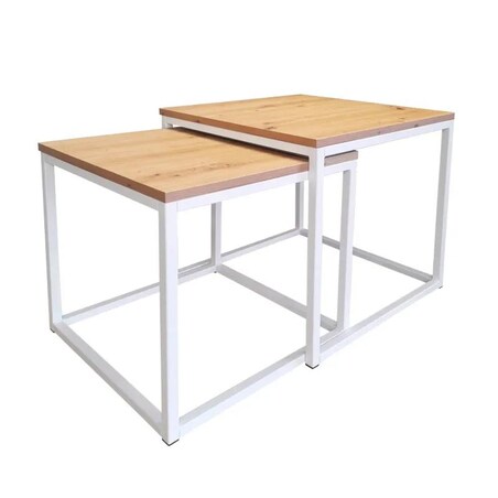 Stolik kawowy 2w1 CUBE dąb craft/biały