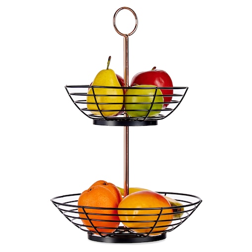 Dwupoziomowa patera na owoce, metal