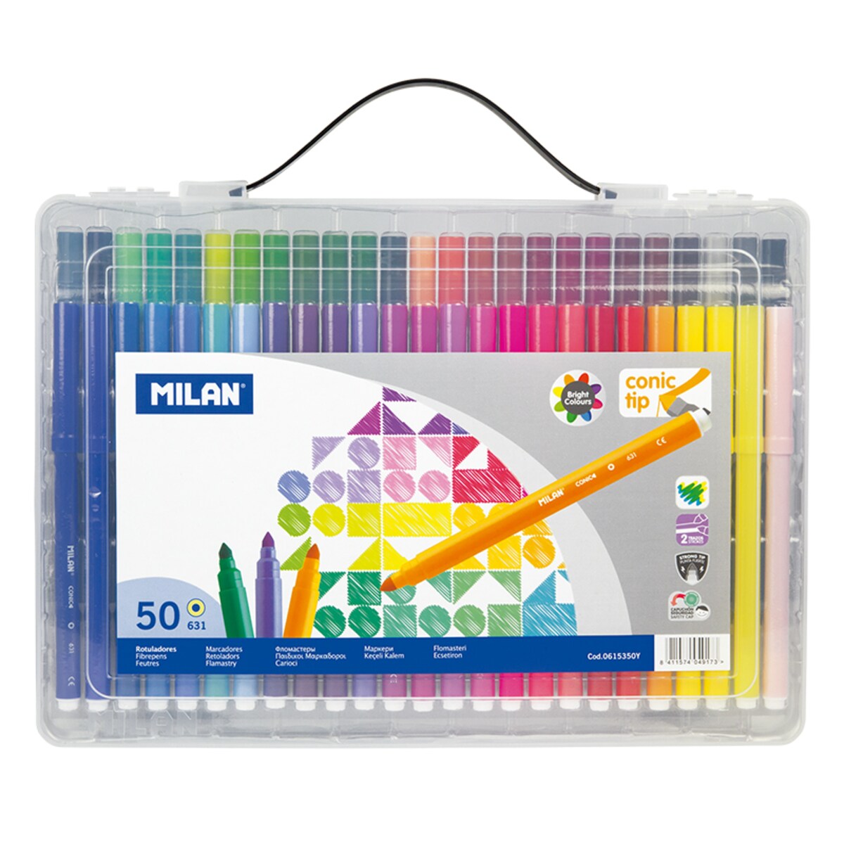 ZESTAW 50 FLAMASTRÓW W PLASTIKOWEJ WALIZ