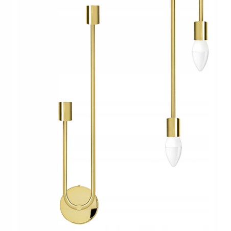 Lampa Ścienna Kinkiet Złoty Nowoczesny Gold Shiny
