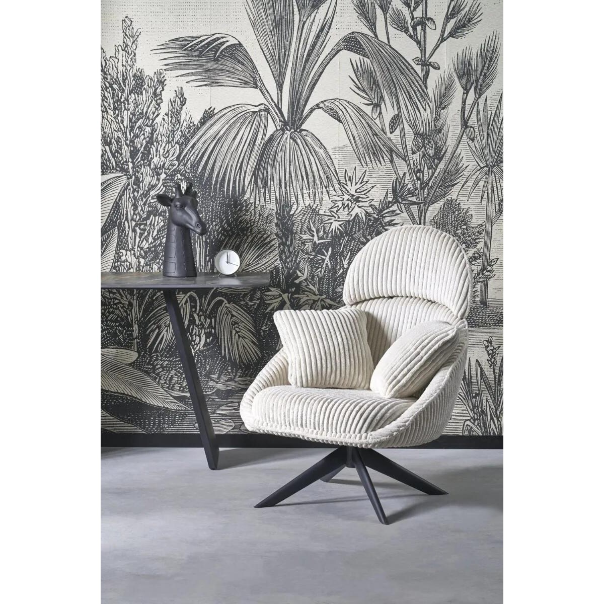 Fotel tapicerowany MERRY 2 kremowy obracany