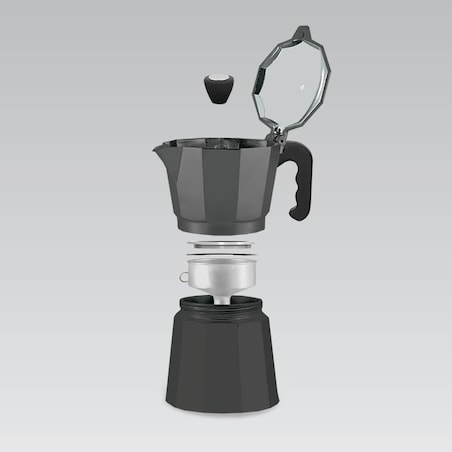 Kawiarka aluminiowa na gaz 6 filiżanek 300ml czarna MAESTRO