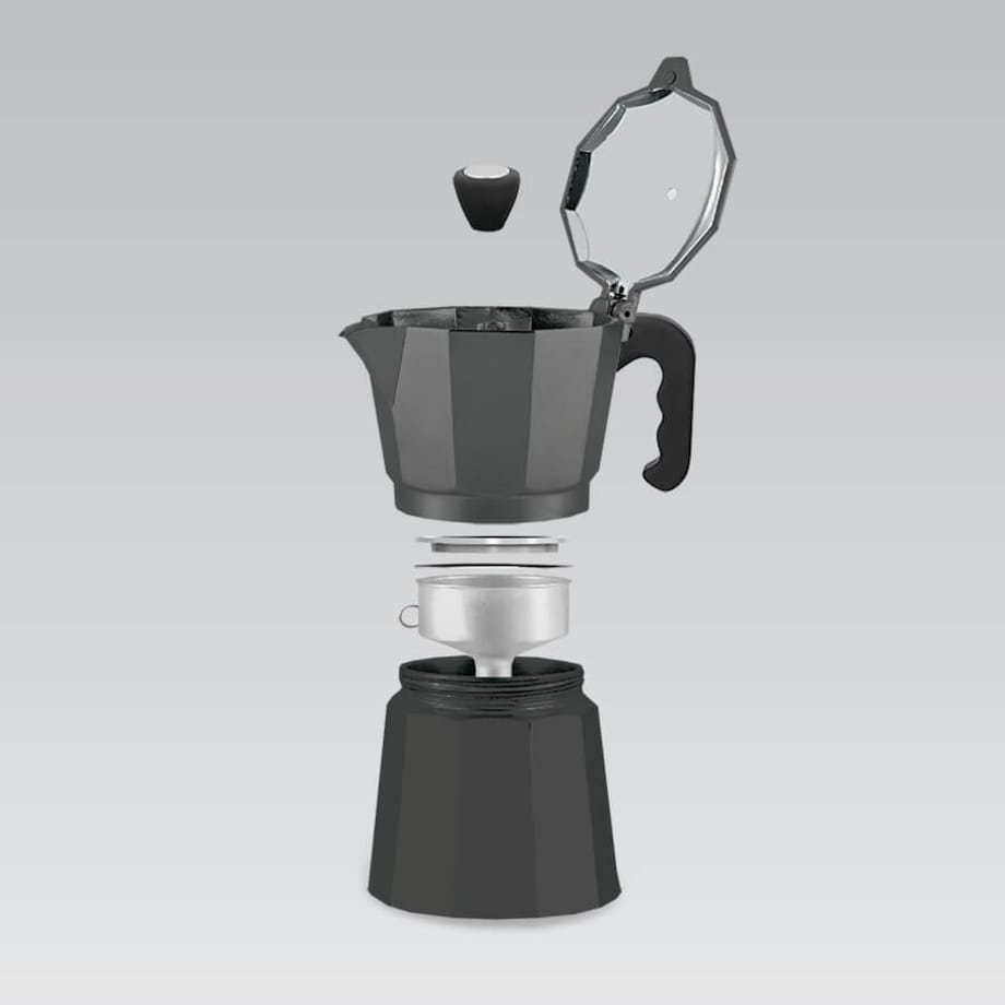 Kawiarka aluminiowa na gaz 6 filiżanek 300ml czarna MAESTRO
