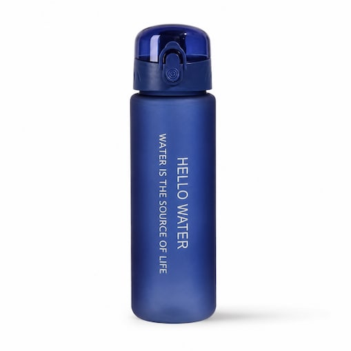Butelka na wodę, sportowy bidon HELLO WATER 600ML niebieski BD68