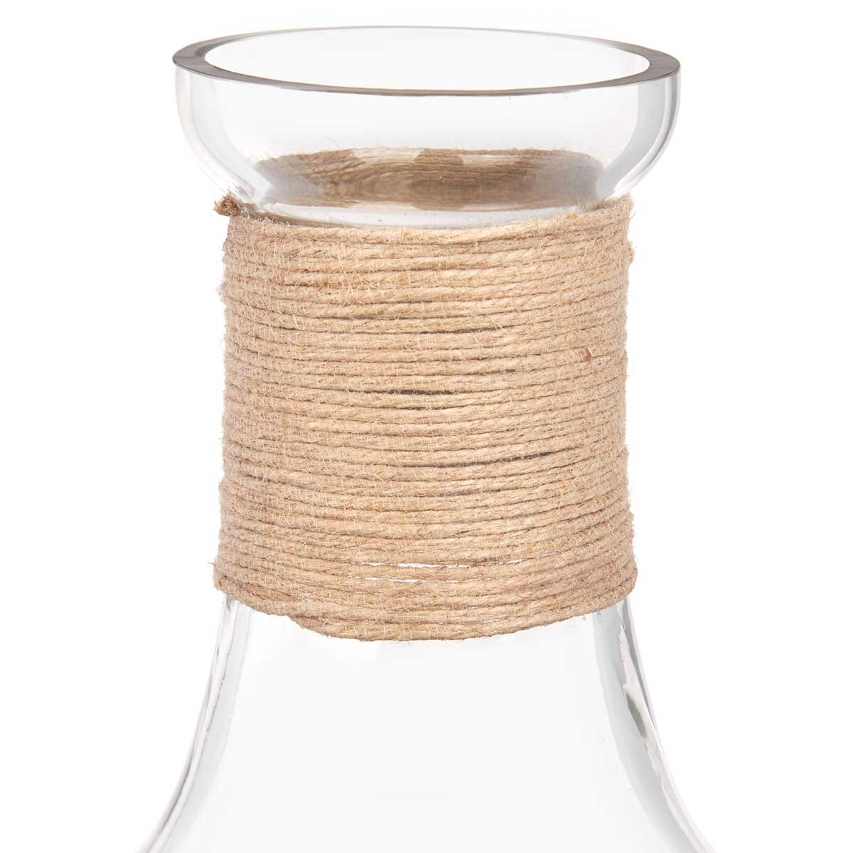 Ozdobna butelka w plecionce ze sznurka