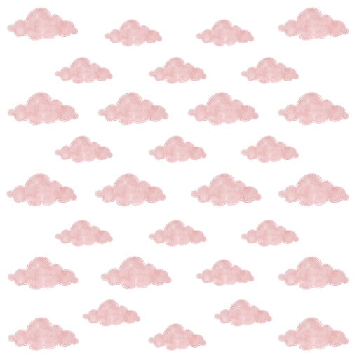 Naklejki Na Ścianę Dla Dzieci Różowe Chmury Pastelowe Chmurki Boho Zestaw 60x30cm