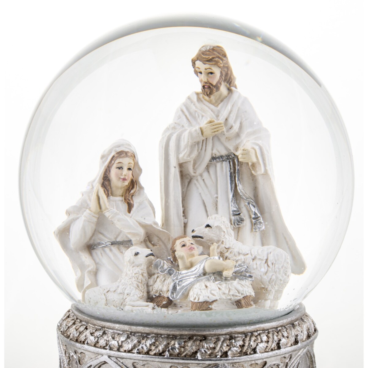 Szklana kula 17x11x11 cm BEBOLITO srebrna dekoracja