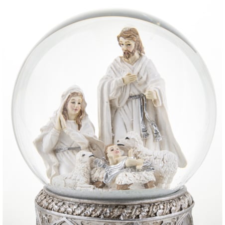 Szklana kula 17x11x11 cm BEBOLITO srebrna dekoracja