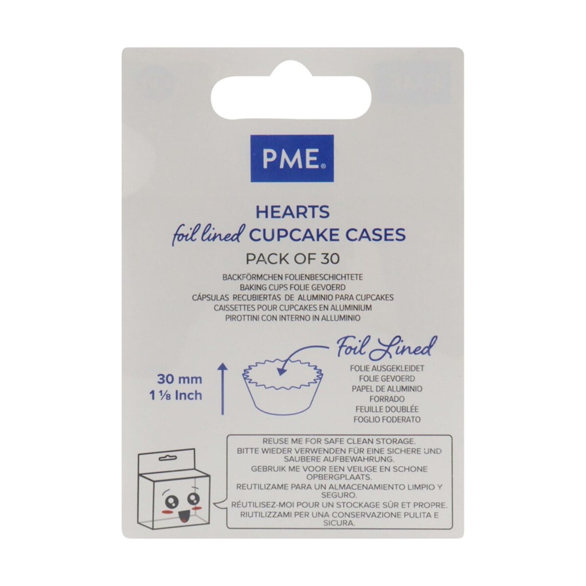 PME Papilotki do babeczek serca (30 sztuk) biały