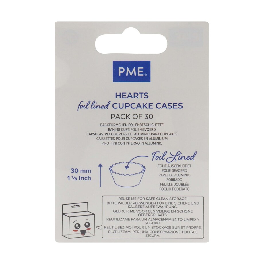 PME Papilotki do babeczek serca (30 sztuk) biały